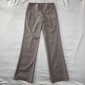 Theory Womens Virgin Wool Straight Leg Dress Pants Taupe Brown 2 Career Office